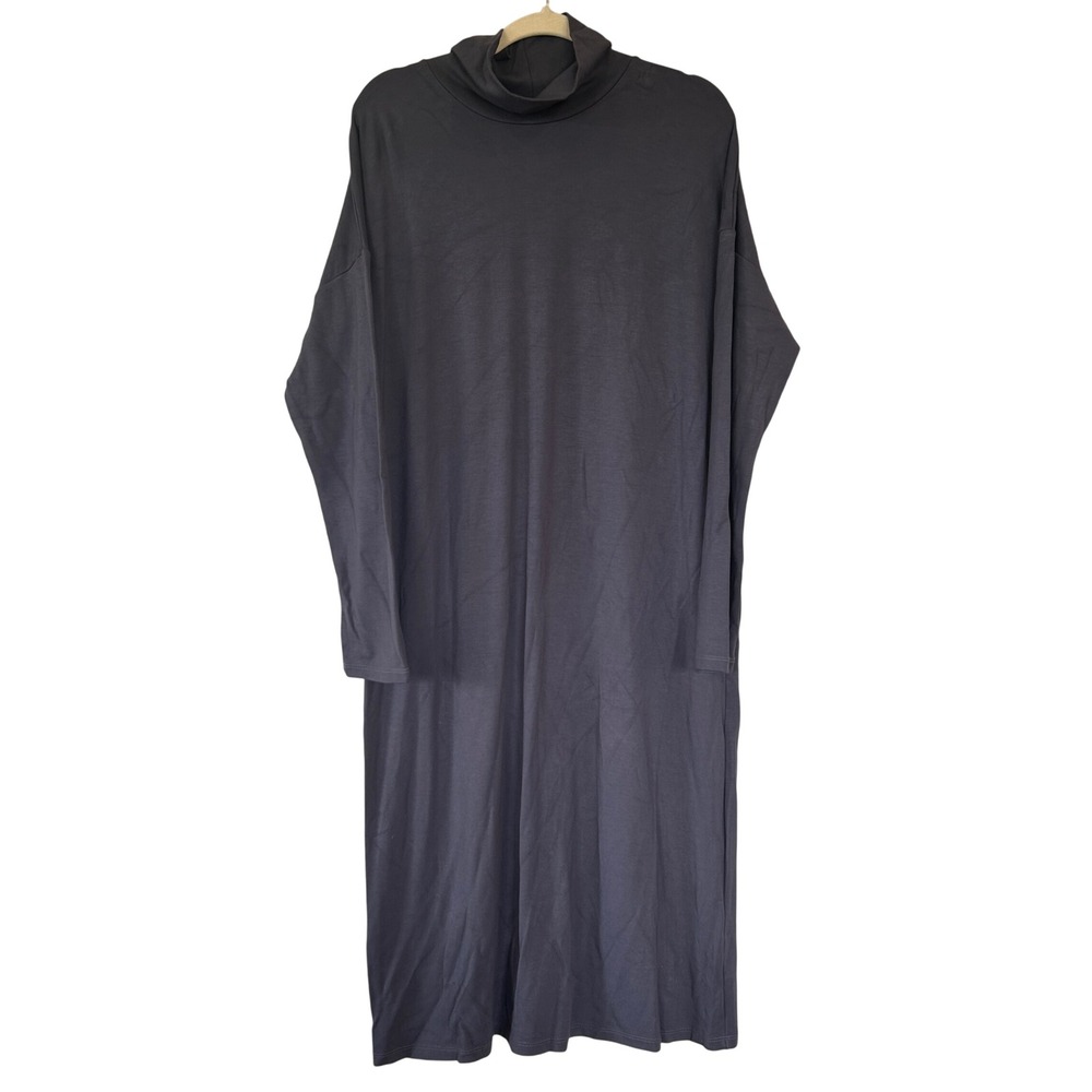 NLT Charcoal‎ Gray Turtleneck Long Sleeve Midi Dress Women's Size 2XL